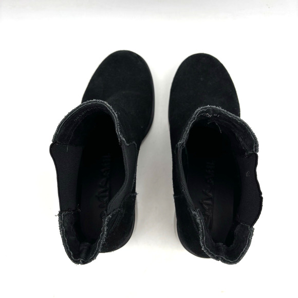 Anthropolgie SixtySeven Black Suede Leather Block Heel Platform Boots 7.5 38 - Picture 11 of 16